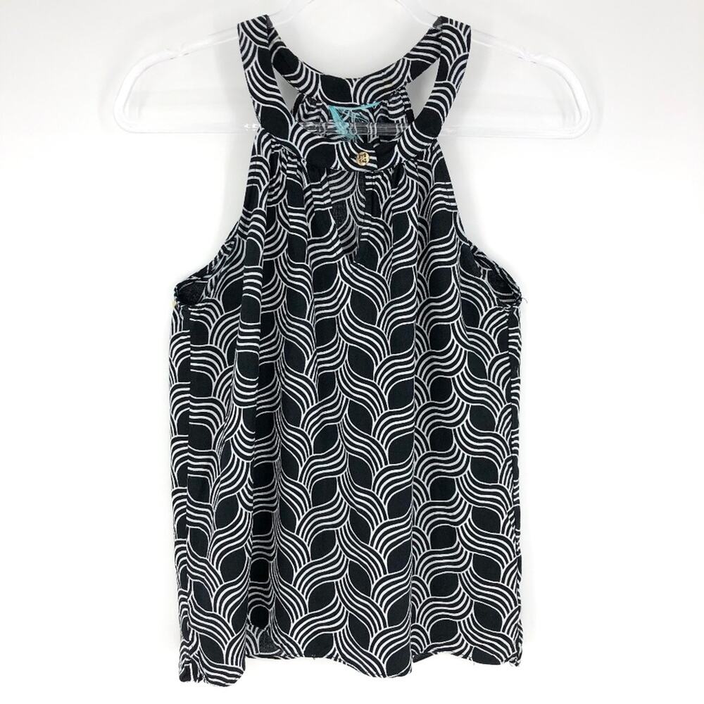 Escapada Sleeveless Geometric Tank‎ Black White XS
